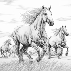 caballos corriendo en una pradera