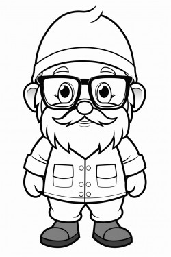 a cute dwarf grandpa wears glasses