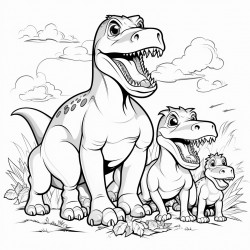 dinosaurs with his family