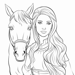 a woman with a horse face with long hair