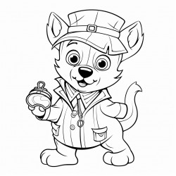 detective dog with squire