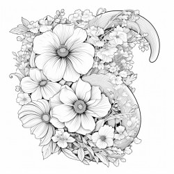 the entire alphabet in flower font for coloring
