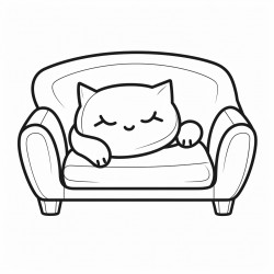 cat naps on sofa