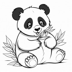 a panda eating bamboo enjoying it