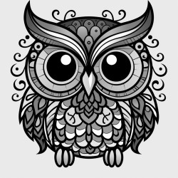 an owl with bright colors