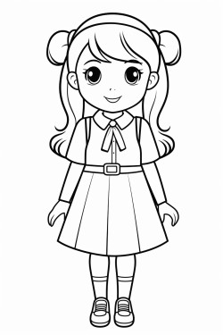 create a modern female elementary age school girl