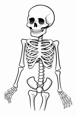 cartoon skeleton taking xray