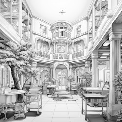 hospital with animals for doctors and nurses and patients