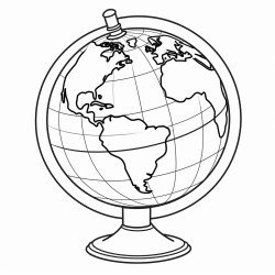 une image reprsentant un globe terrestre avec diffrents drapeaux et linscription gographie