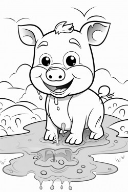 a little piggy playing in the mud