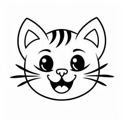 cut cat in smile in bold and clear lines