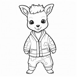 happy llama in pajamas