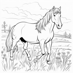 draft horse in a meadow