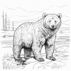 scientific parts of a brown bear labeled for kids 59