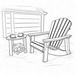 tea bags and adirondack chair