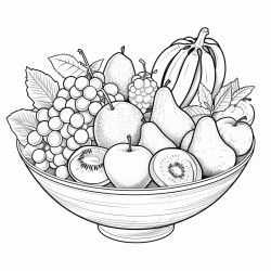 a bowl of all kinds of different fruits bananas strawberries pears grapes kiwi apples oranges etc