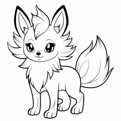 a cute 9 tailed fox