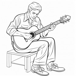 grandson playing guitar