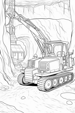 large underground cavern with construction equipment working inside