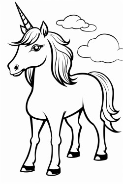 unicorn bermain di taman bersama kupu kupu