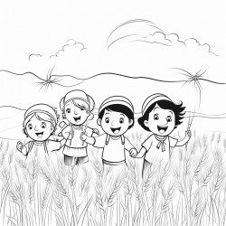 black hebrew children playing in the wheat field