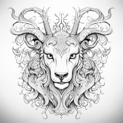 detailed line art animal mandala sytle suited for coloring book
