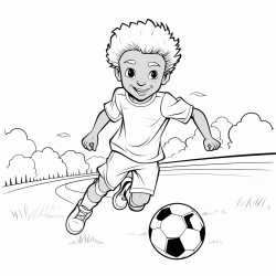 a kit playing soccer