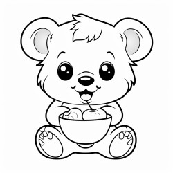 cute bear saying yummy