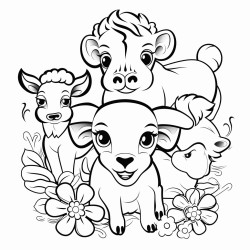 4 leaf clover with farm animals