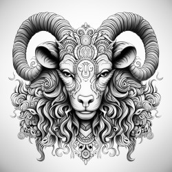 mandala goat face coloring page