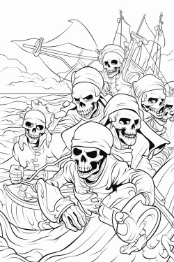 skeletons battling pirates