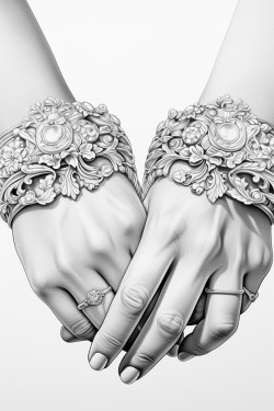 hands with beautiful cool rings