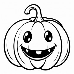 cute halloween pumpkin smiling and child friendly with not too much detail to it