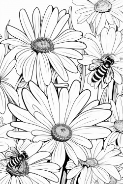 honey bees buzz among the african daisy  flowers