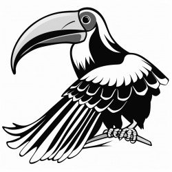 draw me an image of hornbill background sarawak flag