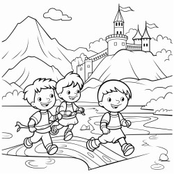 des enfants sur un parcours de motricit