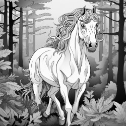a horse in the forest