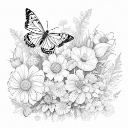 blooming garden a lush garden filled with blooming flowers and butterflies