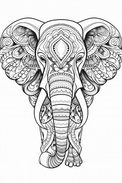 detailed mandala elephant