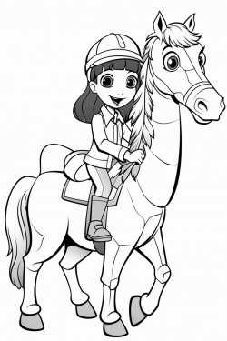 girl riding giraffe