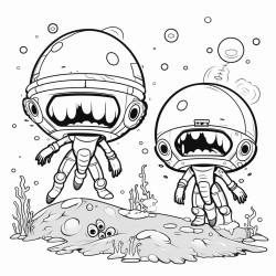 aliens exploring underwater ruins