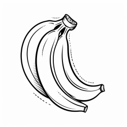 banana fruit thin line