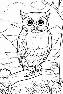 paysage dautomne avec un hibou et un colier
