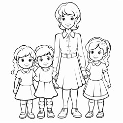 two women one taller than the other and then two toddlers side each woman one boy and one girl