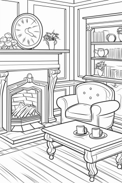 cozy room with a fireplace