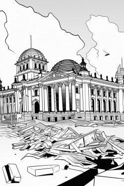 the destroyed reichstag building in hamburg