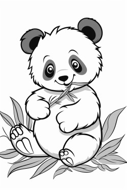 panda eating leaf