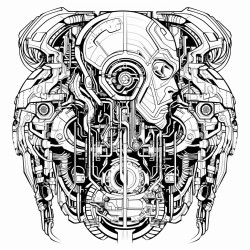 cyber tech biomechanical intricate complex