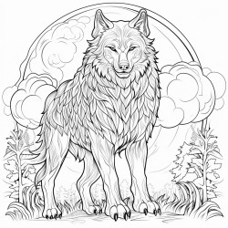 a werewolf under the full moon with intricate fur patterns and glowing eyes