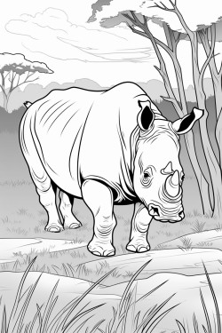 rhino in the veld